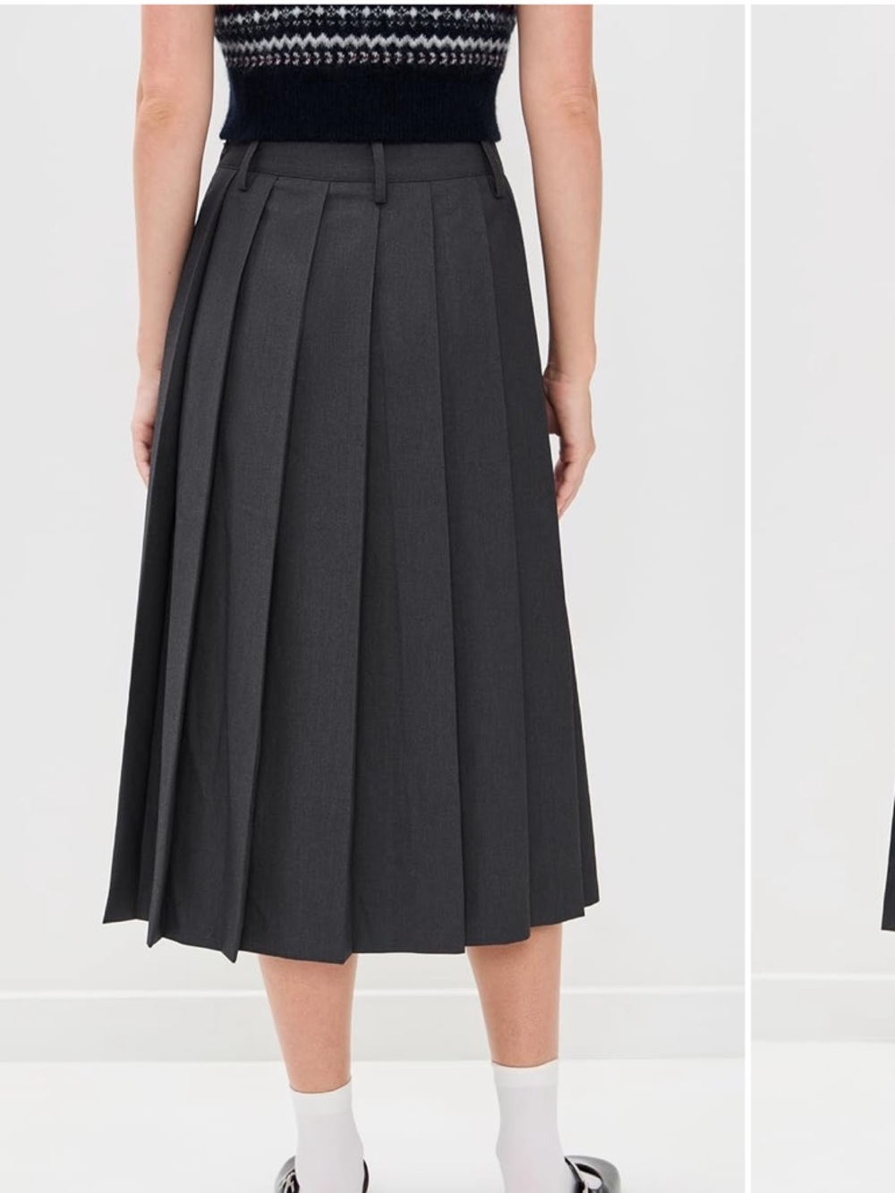 Dunst Pleated Midi Skirt in Charcoal Gray size small NWT - Picture 3 of 6